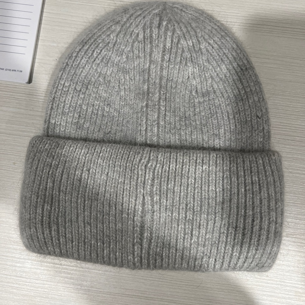 Gray Knit Hat W Patch - image 3
